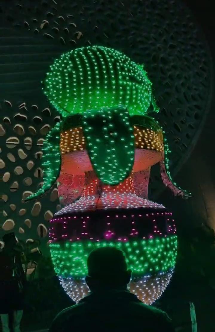 Colourful vibrant lighting display